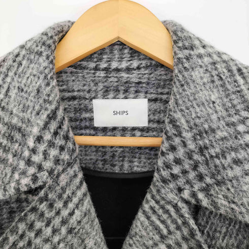 シップス SHIPS 24aw スライバー チェック ショート Pコート レディース JPN:36