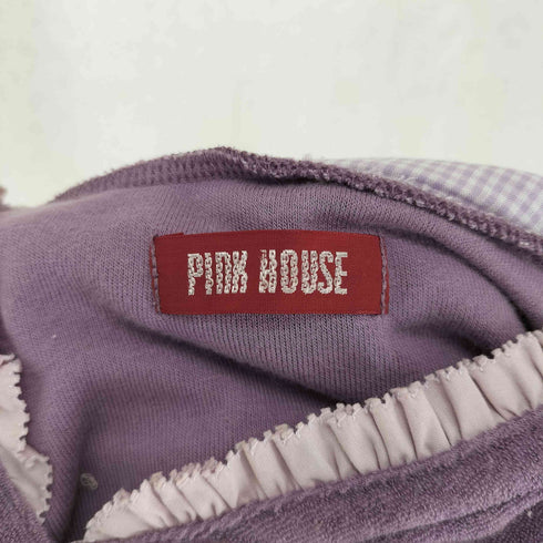 ピンクハウス PINK HOUSE パイル フリルフード 半袖 ワンピース レディース L