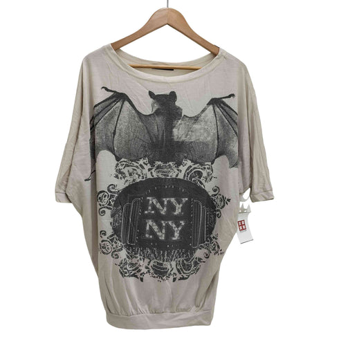 スパイラルガール SPIRALGIRL コウモリ プリント ドルマン スリーブ Tシャツ Y2K レディース JPN:M