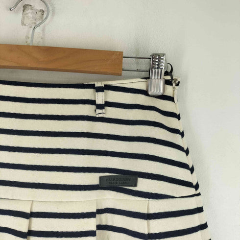 バーバリーブルーレーベル BURBERRY BLUE LABEL ボーダー プリーツ ミニスカート レディース JPN:38