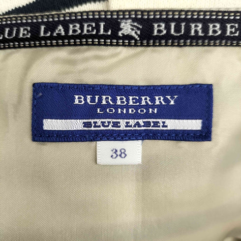 バーバリーブルーレーベル BURBERRY BLUE LABEL ボーダー プリーツ ミニスカート レディース JPN:38