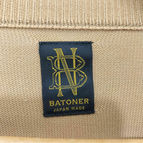 バトナー BATONER ツイストコットンクルーネック エルボーパッチ メンズ JPN:2