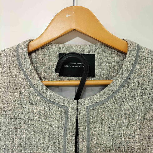 ユナイテッドアローズグリーンレーベルリラクシング UNITED ARROWS green label relaxing Dノーカラージャケット Dスカート セットアップ レディース JPN:40