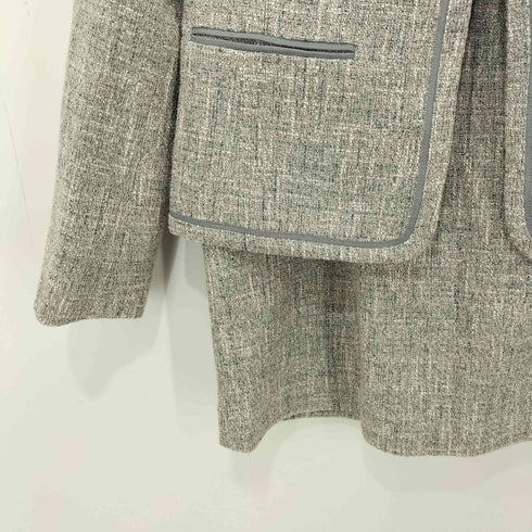 ユナイテッドアローズグリーンレーベルリラクシング UNITED ARROWS green label relaxing Dノーカラージャケット Dスカート セットアップ レディース JPN:40