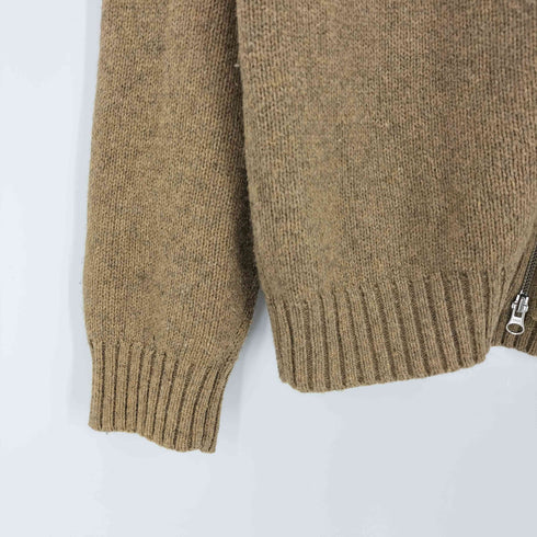 トミーヒルフィガー TOMMY HILFIGER 袖刺繍 ロゴ ジップアップ ドライバーズニット メンズ L/G