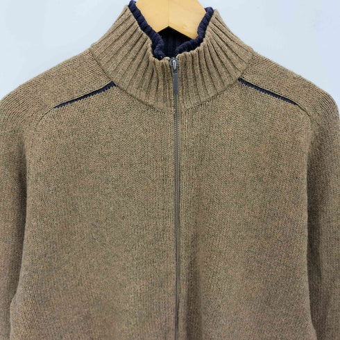 トミーヒルフィガー TOMMY HILFIGER 袖刺繍 ロゴ ジップアップ ドライバーズニット メンズ L/G