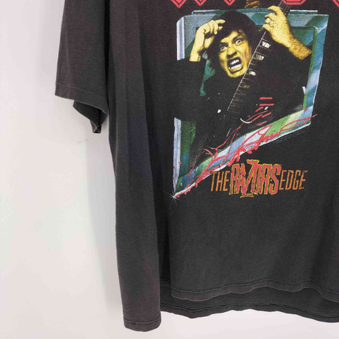 BROCKUMボディ 白タグ 90s USA製 袖シングル THE RAZORS EDGE WORLD TOUR 1990-91 バンドTシャツ メンズ import:XL