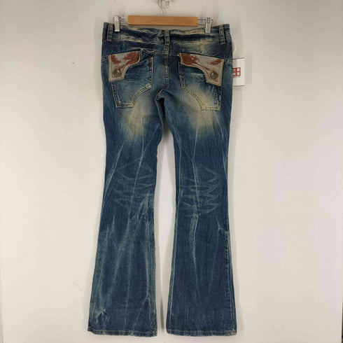 グラッドニュース GLAD NEWS 00S 平成 Y2K クラッシュ加工 フレアデニム メンズ JPN:4