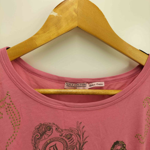 ジューシークチュール JUICY COUTURE Y2K ラインストーン クルーネックカットソー レディース import:S