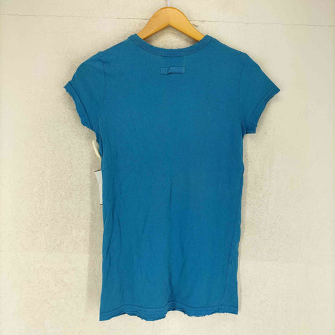 ジューシークチュール JUICY COUTURE USA製 ダメージ加工 フロントプリントクルーネックチビTシャツ Y2K レディース import:S