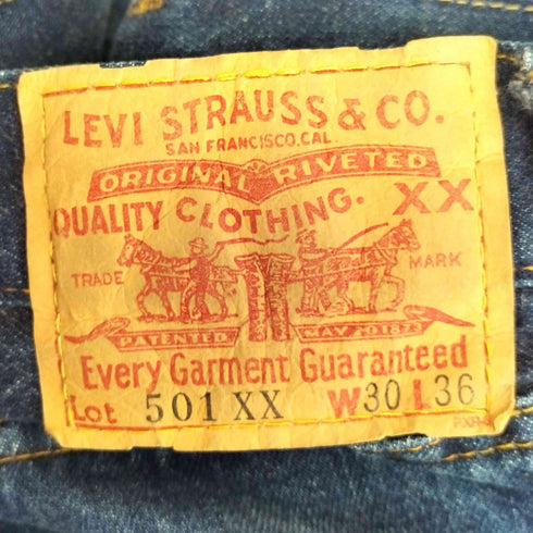 リーバイス Levis 1996年9月製 USA製 ボタン裏555 バレンシア工場 復刻 501XX ボタンフライデニム 濃紺 メンズ W30 L36