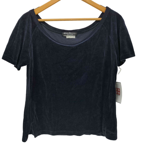 サルヴァトーレフェラガモ Salvatore Ferragamo ベロアボートネックカットソー レディース import:L