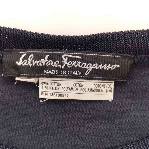 サルヴァトーレフェラガモ Salvatore Ferragamo ベロアボートネックカットソー レディース import:L