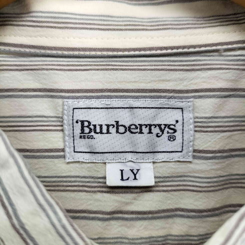 バーバリーズ BURBERRYS ストライプ ロゴ刺繍 Yシャツ メンズ