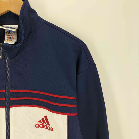 アディダス adidas 90~00S パフォーマンスロゴ 刺繍 裾ドローコード 切替 ジャージ トラックジャケット メンズ JPN:L
