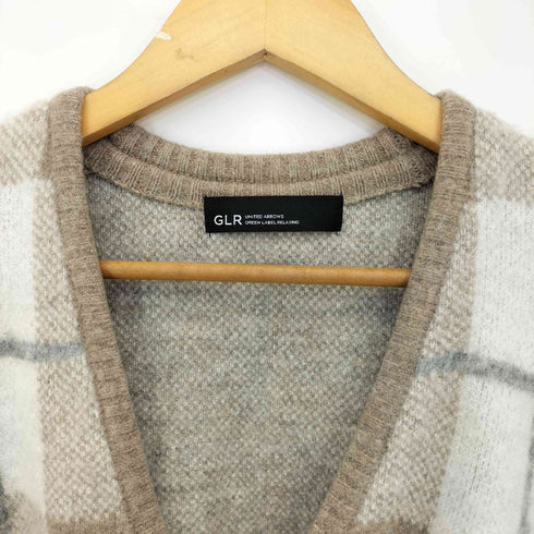 ユナイテッドアローズグリーンレーベルリラクシング UNITED ARROWS green label relaxing チェック柄モヘアライクカーディガン メンズ JPN:XL