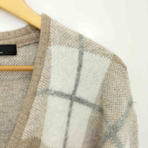 ユナイテッドアローズグリーンレーベルリラクシング UNITED ARROWS green label relaxing チェック柄モヘアライクカーディガン メンズ JPN:XL