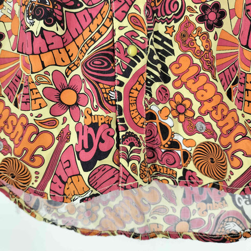 ヒステリックグラマー HYSTERIC GLAMOUR スナップボタン ロゴ総柄L/Sシャツ y2k レディース 140