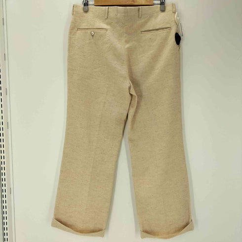 Richman BROTHERS 50-60S リネン ウール カスリ ネップ ヘリンボーン ワイド スラックス パンツ 裾ダブル SCOVIL ジップ vintage ヴィンテージ メンズ