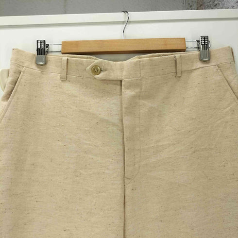 Richman BROTHERS 50-60S リネン ウール カスリ ネップ ヘリンボーン ワイド スラックス パンツ 裾ダブル SCOVIL ジップ vintage ヴィンテージ メンズ