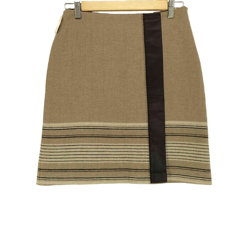 エトロ ETRO MADE IN ITALY ラムレザー切替 ボーダー タイトスカート レディース 42