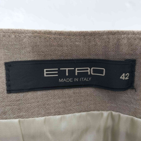 エトロ ETRO MADE IN ITALY ラムレザー切替 ボーダー タイトスカート レディース 42