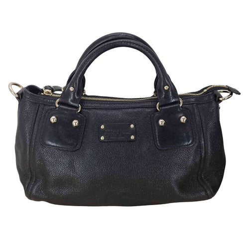 ケイトスペード Kate spade シボレザー ロゴ刻印ハンドバッグ レディース
