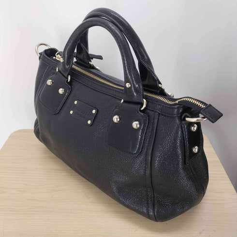 ケイトスペード Kate spade シボレザー ロゴ刻印ハンドバッグ レディース