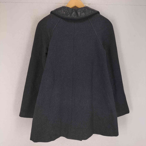 イザベルマラン ISABEL MARANT 襟レザー切替 丸襟 ハーフコート レディース 34