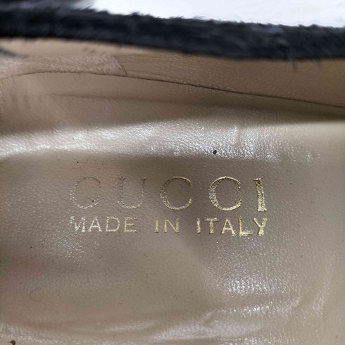 グッチ GUCCI スクエアトゥ スウェード ホースビット ローファー レディース 37 1/2
