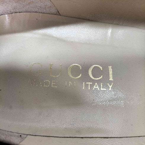 グッチ GUCCI スクエアトゥ スウェード ホースビット ローファー レディース 38