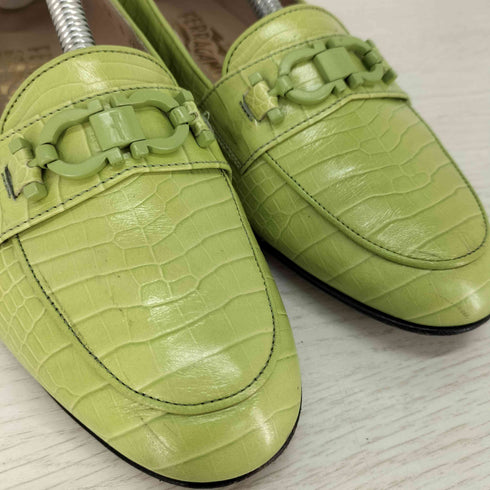 サルヴァトーレフェラガモ Salvatore Ferragamo クロコ型押し ガンチーニ レザー ローファー レディース 8