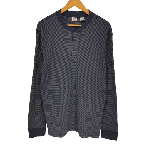 リーバイス Levis ワッフル生地 ヘンリーネック ロングスリーブ Tシャツ メンズ L