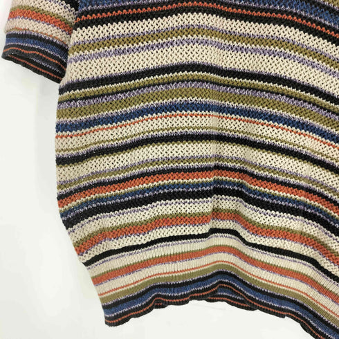 ミッソーニウオモ MISSONI UOMO 90S イタリア製 ストライプ マルチカラー S/S ニット セーター レディース