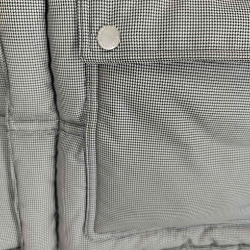 バーバリーブラックレーベル BURBERRY BLACK LABEL ファー付き ダウンジャケット 千鳥格子 2WAY ジップ スナップボタン メンズ JPN:M