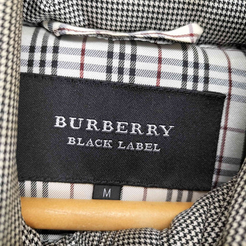 バーバリーブラックレーベル BURBERRY BLACK LABEL ファー付き ダウンジャケット 千鳥格子 2WAY ジップ スナップボタン メンズ JPN:M