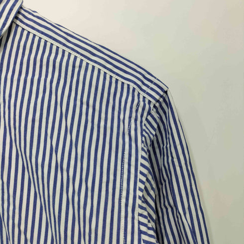 ハバーサック HAVERSACK 丸襟 ラウンドカラー マチ付 ストライプ柄 コットン L/S シャツ メンズ JPN:L