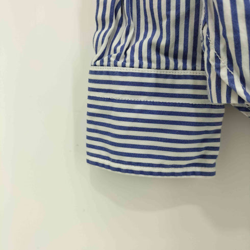 ハバーサック HAVERSACK 丸襟 ラウンドカラー マチ付 ストライプ柄 コットン L/S シャツ メンズ JPN:L