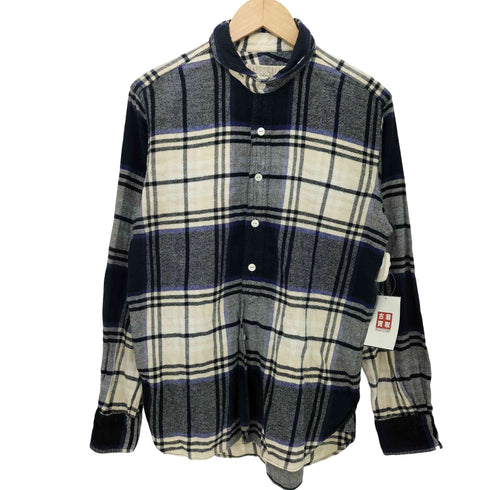 ハバーサック HAVERSACK 丸襟 ラウンドカラー マチ付 チェック柄 コットン L/S シャツ メンズ JPN:L