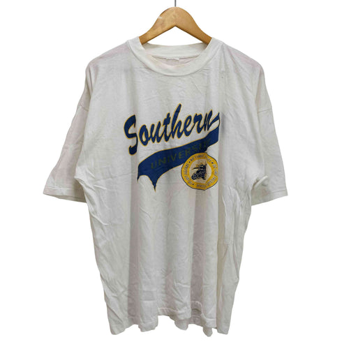 80-90S カレッジ ロゴ プリント S/S クルーネック Tシャツ シングルステッチ メンズ