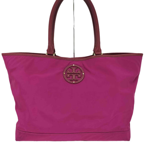トリーバーチ TORY BURCH ロゴ ナイロン レザーハンドル トートバッグ レディース