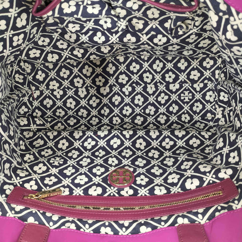 トリーバーチ TORY BURCH ロゴ ナイロン レザーハンドル トートバッグ レディース