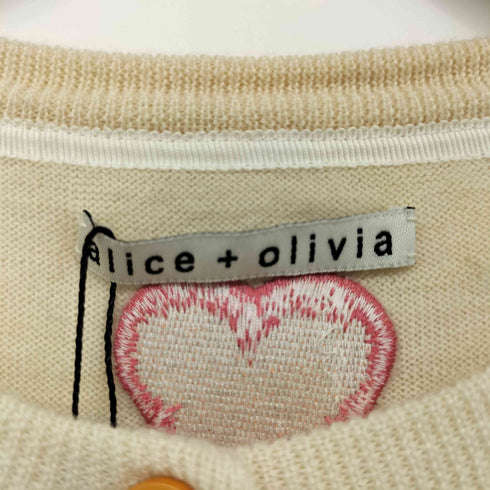 アリスオリビア alice + olivia ハート刺繍 ウールカーディガン レディース