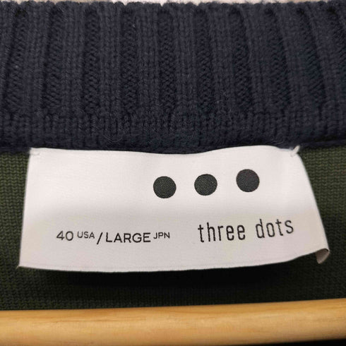 スリードッツ three dots Men's dual layerd l/s crew neck レディース import:L