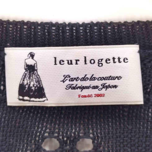ルールロジェット leur logette 透かし編み レース フラワー パンチング S/S パフスリーブ サマー ニット 半袖 トップス レディース JPN:1