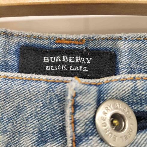 バーバリーブラックレーベル BURBERRY BLACK LABEL バックロゴ刺繍 ストレートデニムパンツ レディース 73