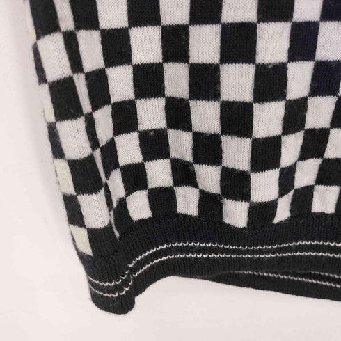 グッチ GUCCI Vネック ブロックチェック 市松模様 ニット 裾ロゴ archive メンズ JPN:M