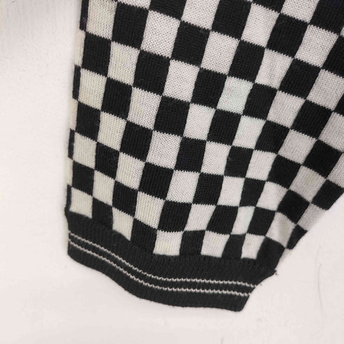 グッチ GUCCI Vネック ブロックチェック 市松模様 ニット 裾ロゴ archive メンズ JPN:M