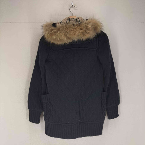バーバリーブルーレーベル BURBERRY BLUE LABEL 裏地ノバチェック ファー付き ダッフルコート レディース 38