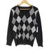 バーバリーブラックレーベル BURBERRY BLACK LABEL アーガイル Vネック ニット ホースロゴ刺しゅう メンズ JPN:2